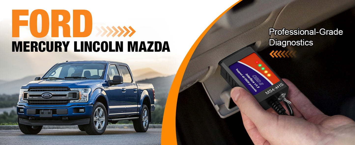 Lecteur de code FORScan OBD2 OBDMonster ELM327 USB V1.5 avec commutateur HS/MS CAN pour outil de diagnostic Ford - VENTE EN VOGUE »