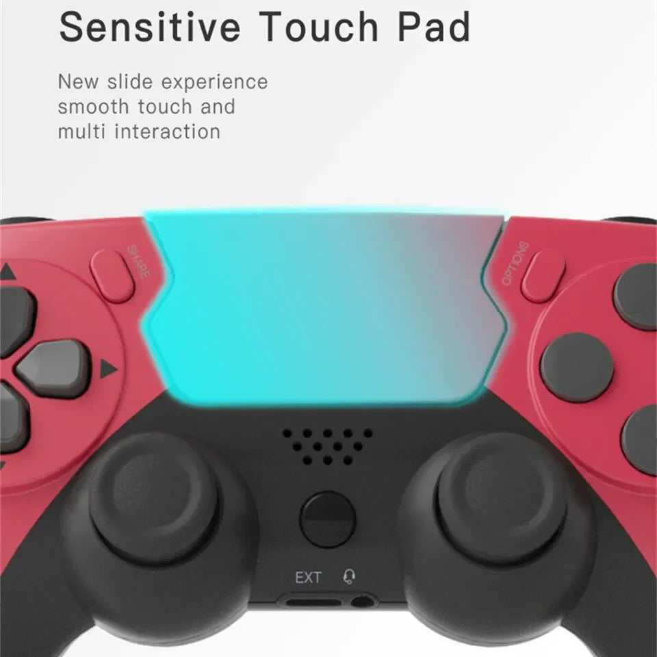 Manette de jeu sans fil GAMINJA P48 avec gyroscope à six axes pour consoles PS4 et PS3, Windows 7, 8 et 10, et joystick à double vibration pour PC.