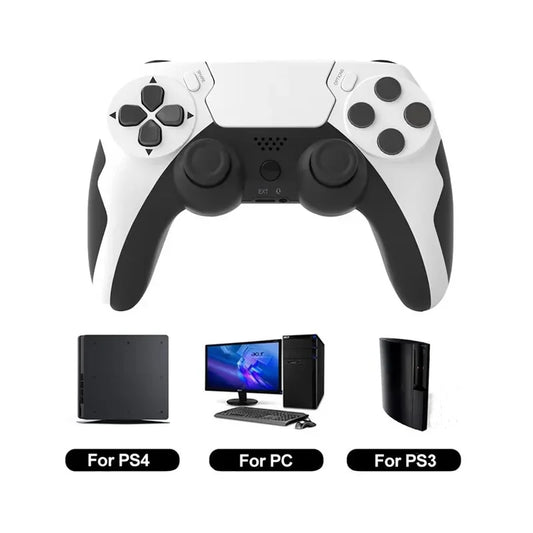 Manette de jeu sans fil GAMINJA P48 avec gyroscope à six axes pour consoles PS4 et PS3, Windows 7, 8 et 10, et joystick à double vibration pour PC.