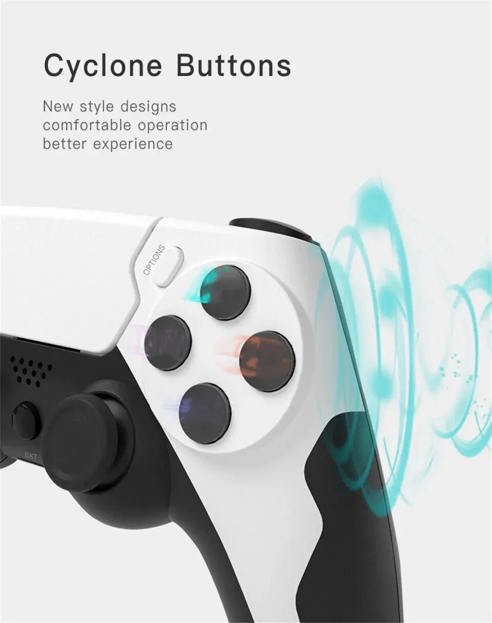 Manette de jeu sans fil GAMINJA P48 avec gyroscope à six axes pour consoles PS4 et PS3, Windows 7, 8 et 10, et joystick à double vibration pour PC.