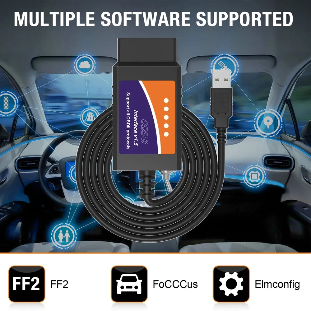 Lecteur de code FORScan OBD2 OBDMonster ELM327 USB V1.5 avec commutateur HS/MS CAN pour outil de diagnostic Ford - VENTE EN VOGUE »