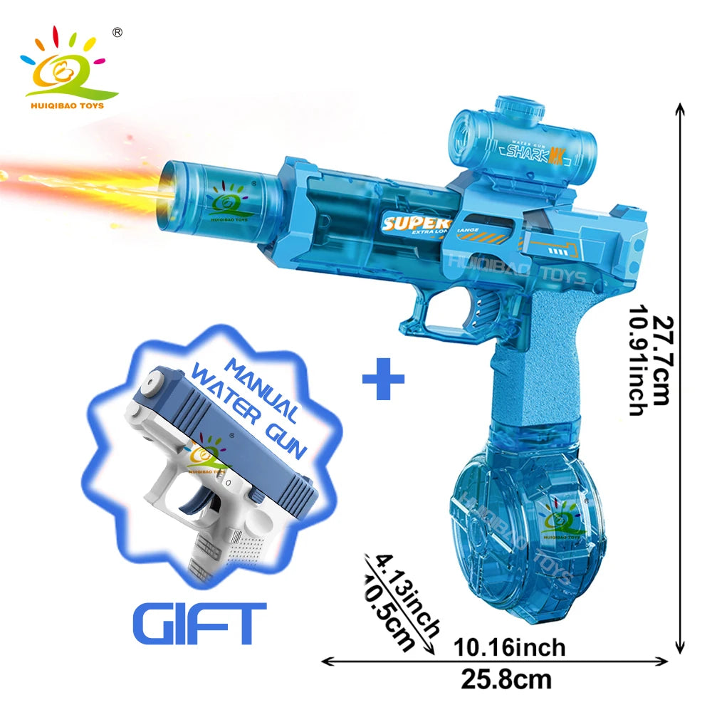 Pistolet à Eau Électrique Automatique – Effet Flamme LED & Rafales
