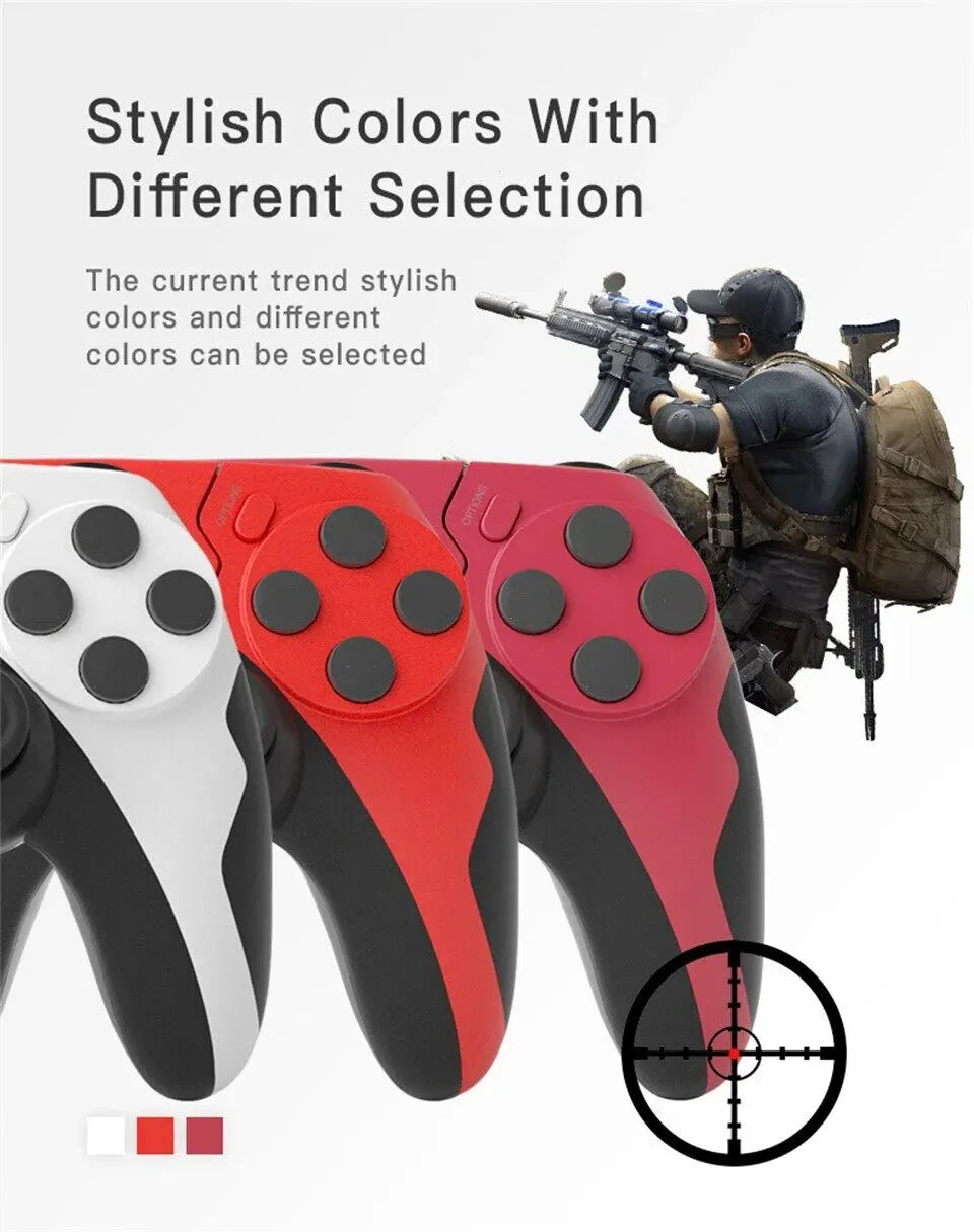 Manette de jeu sans fil GAMINJA P48 avec gyroscope à six axes pour consoles PS4 et PS3, Windows 7, 8 et 10, et joystick à double vibration pour PC.