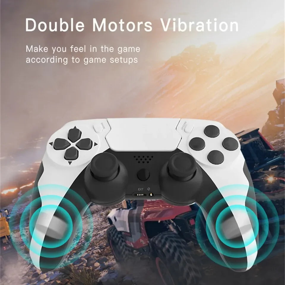 Manette de jeu sans fil GAMINJA P48 avec gyroscope à six axes pour consoles PS4 et PS3, Windows 7, 8 et 10, et joystick à double vibration pour PC.