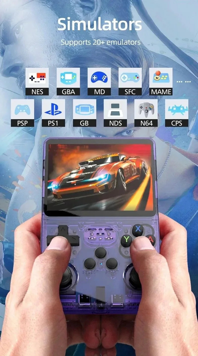 Console de jeux portable rétro R36S, système Linux, écran IPS 3,5 pouces, 64 Go/128 Go, plus de 20 000 jeux.