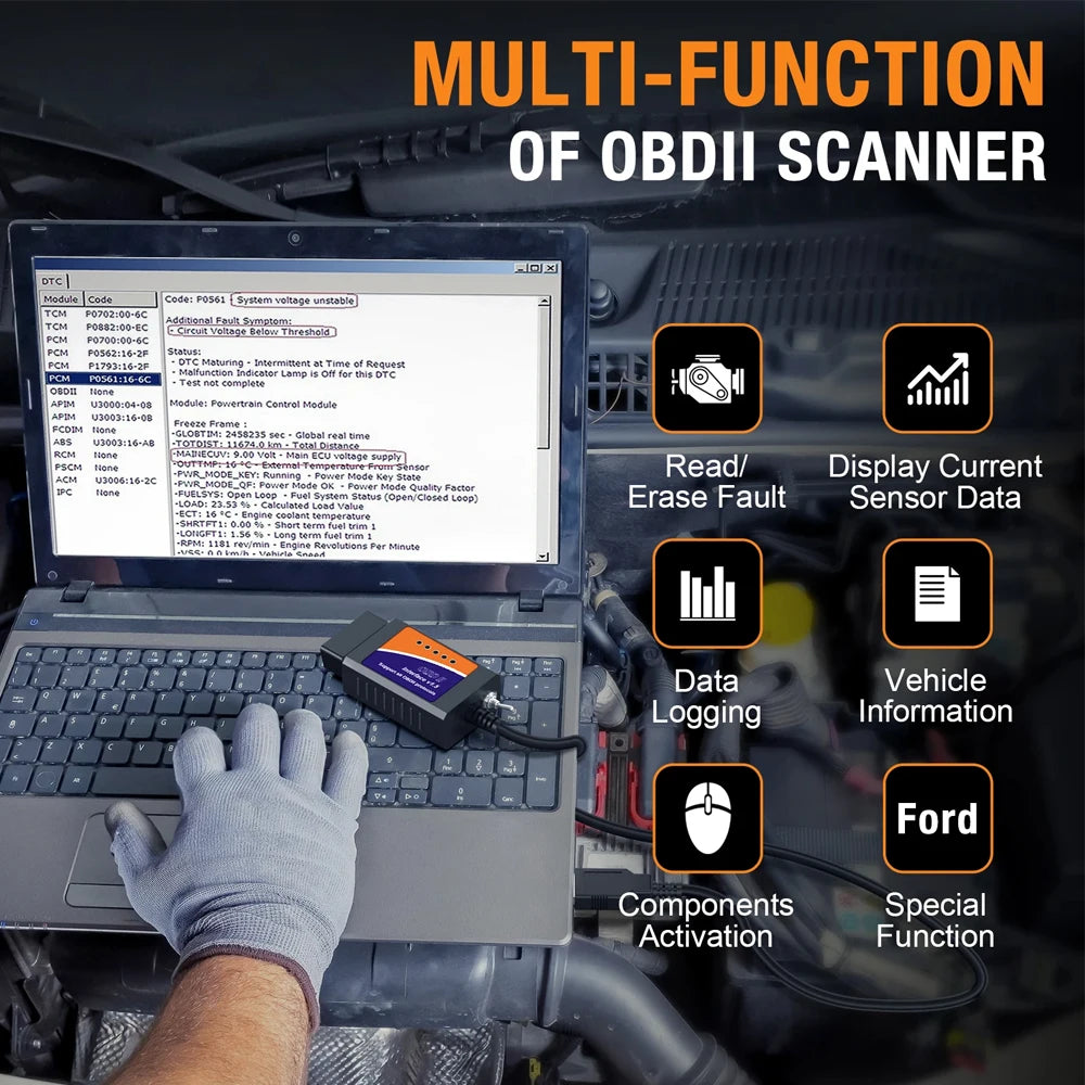 Lecteur de code FORScan OBD2 OBDMonster ELM327 USB V1.5 avec commutateur HS/MS CAN pour outil de diagnostic Ford - VENTE EN VOGUE »