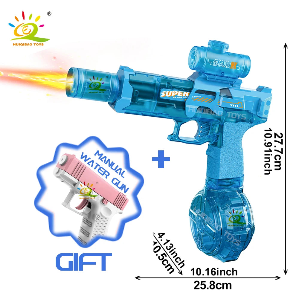 Pistolet à Eau Électrique Automatique – Effet Flamme LED & Rafales