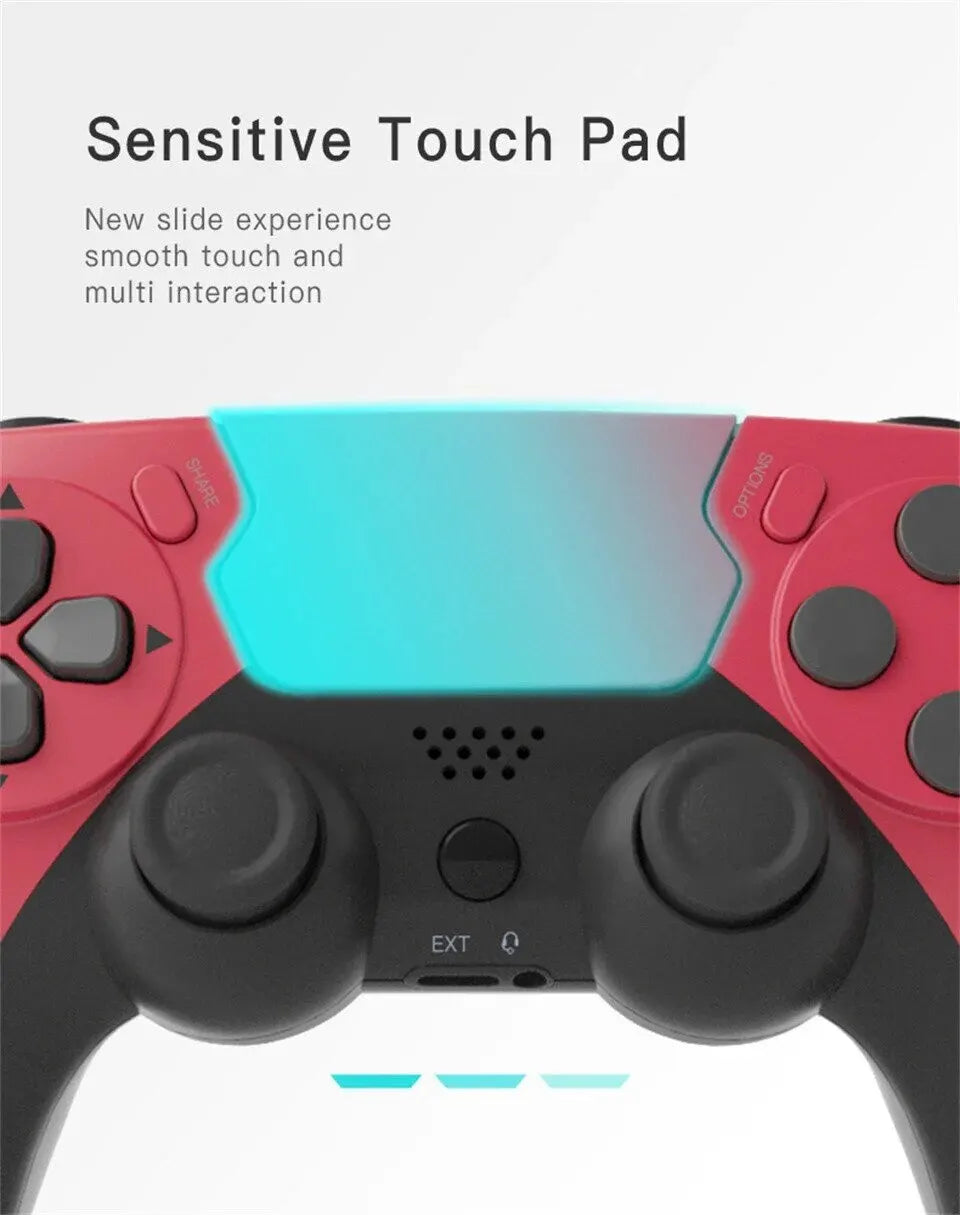 Manette de jeu sans fil GAMINJA P48 avec gyroscope à six axes pour consoles PS4 et PS3, Windows 7, 8 et 10, et joystick à double vibration pour PC.