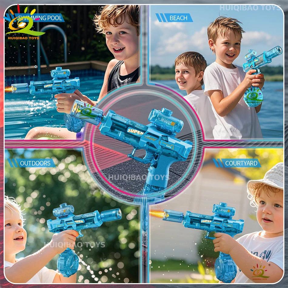 Pistolet à Eau Électrique Automatique – Effet Flamme LED & Rafales