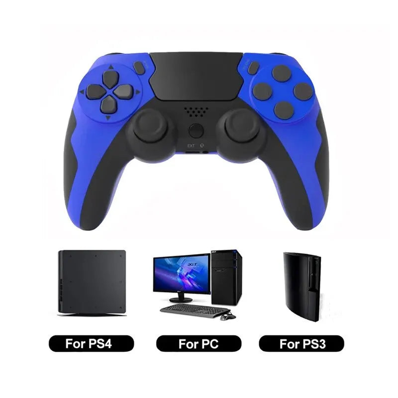 Manette de jeu sans fil GAMINJA P48 avec gyroscope à six axes pour consoles PS4 et PS3, Windows 7, 8 et 10, et joystick à double vibration pour PC.