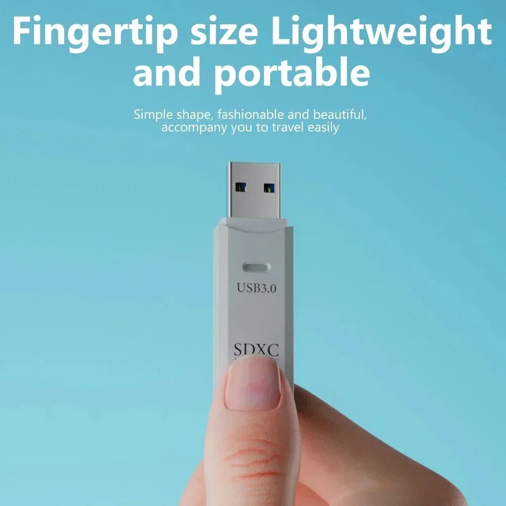 Lecteur de cartes SD/TF USB 3.0 2 en 1, adaptateur de cartes à puce haute vitesse pour PC, ordinateur portable, appareil photo, fixation voiture