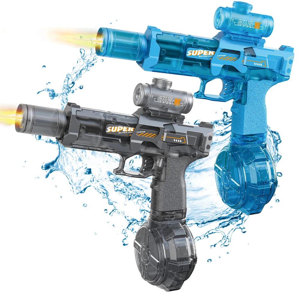 Pistolet à Eau Électrique Automatique – Effet Flamme LED & Rafales
