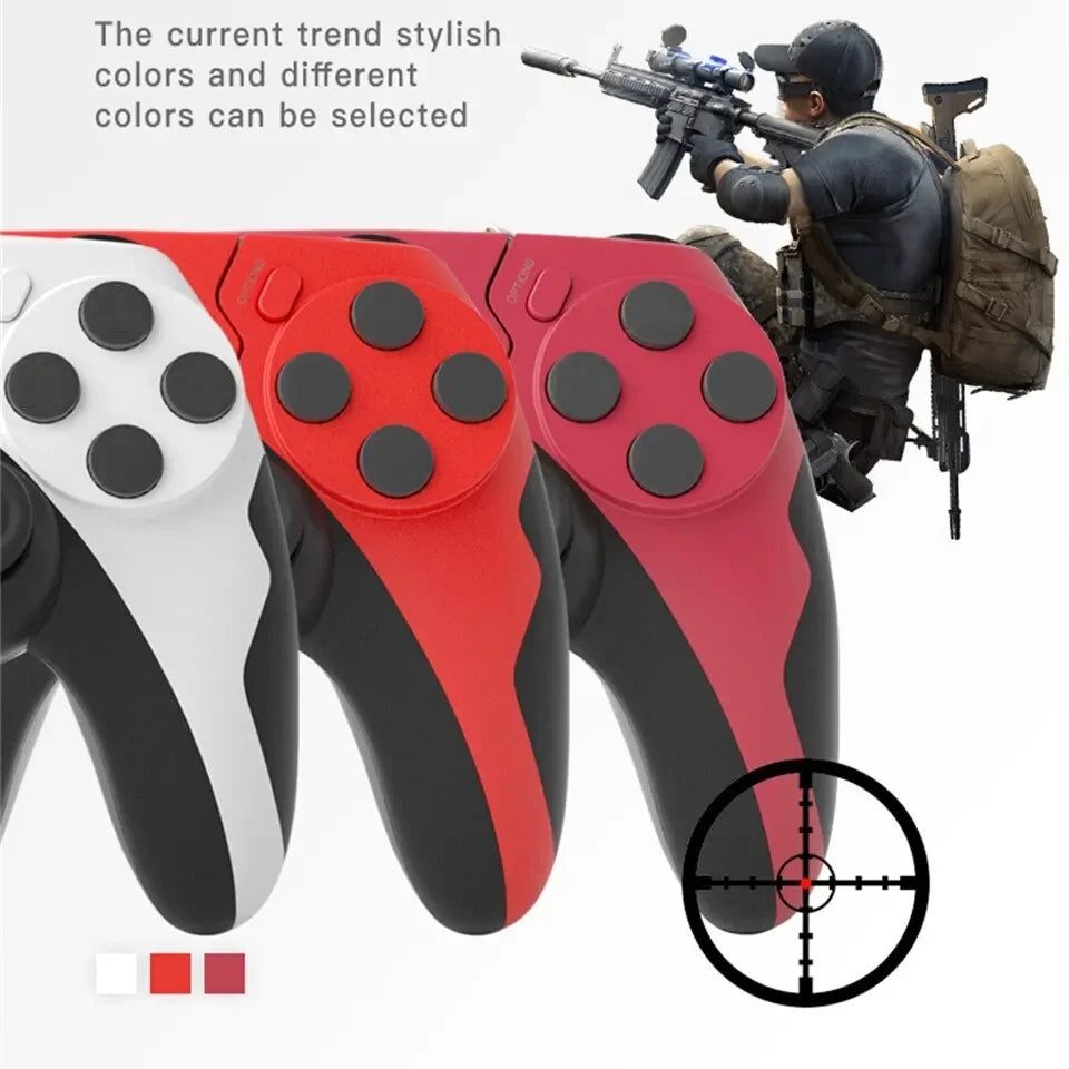 Manette de jeu sans fil GAMINJA P48 avec gyroscope à six axes pour consoles PS4 et PS3, Windows 7, 8 et 10, et joystick à double vibration pour PC.